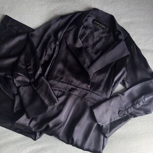 Michael Lo Sordo Navy Satin Jumpsuit